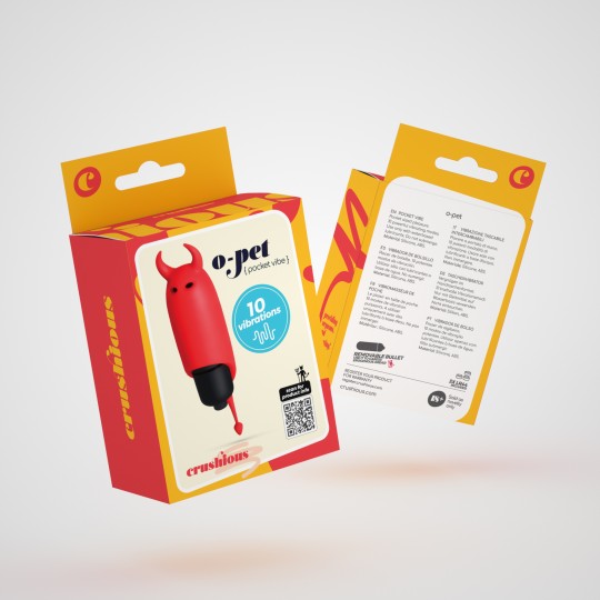 КРАШИУС O-PET ДЬЯВОЛ С 10 ВИБРОПУЛЯМИ КРАСНЫЙ