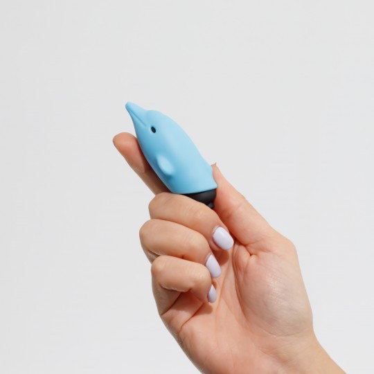 O-PET DAUPHIN AVEC VIBROMASSEUR BULLET À 10 VIBRATIONS BLEU